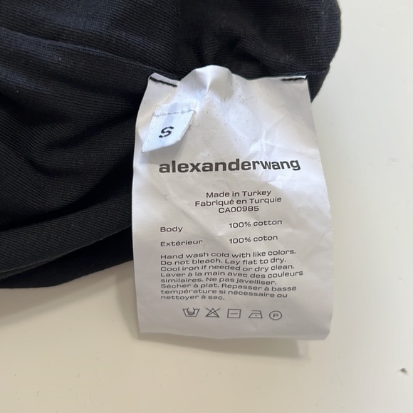 Alexander Wang NWT Side Ruched Compact Black Mini Dress Size S - Picture 7 of 15